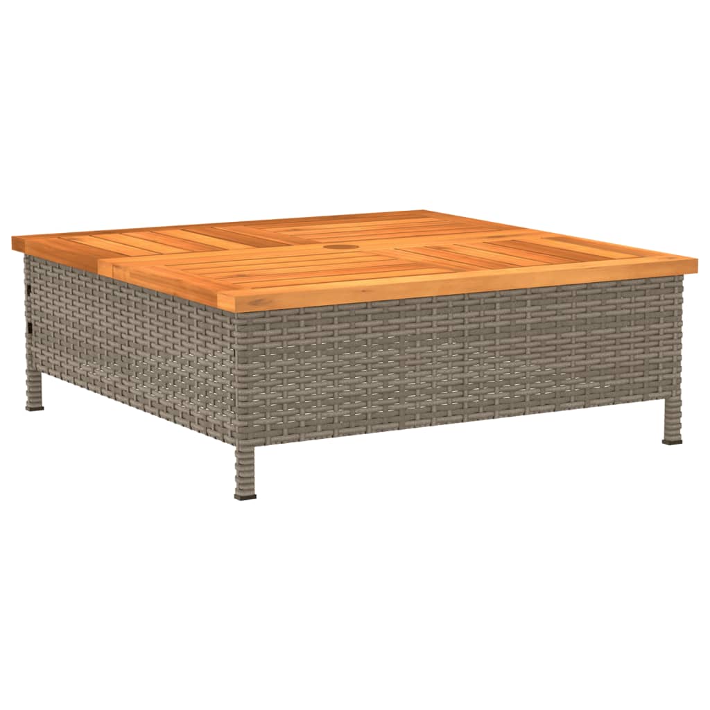 Copertura Base Ombrellone Grigia 70x70x25cm Polyrattan e Acacia - homemem39