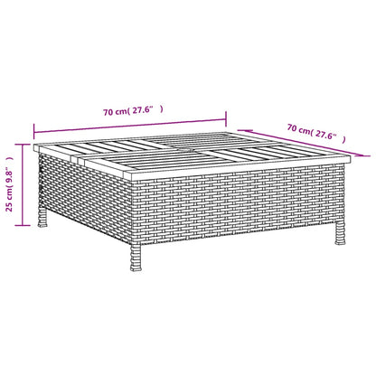 Copertura Base Ombrellone Beige 70x70x25 cm Polyrattan e Acacia - homemem39