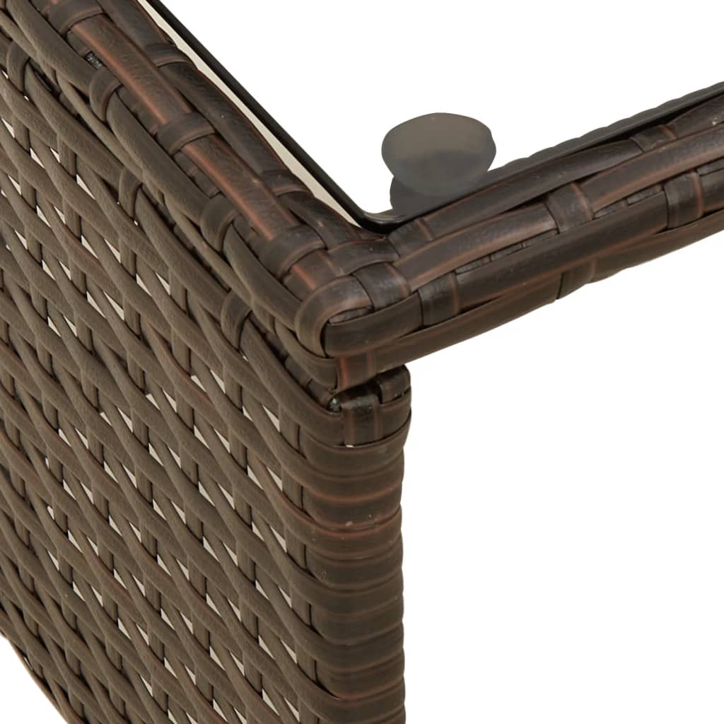 Divano da Giardino con Tavolo e Cuscini a L Marrone Polyrattan | homemem39