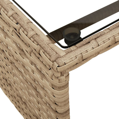 Divano da Giardino con Tavolo e Cuscini a L Beige in Polyrattan | homemem39