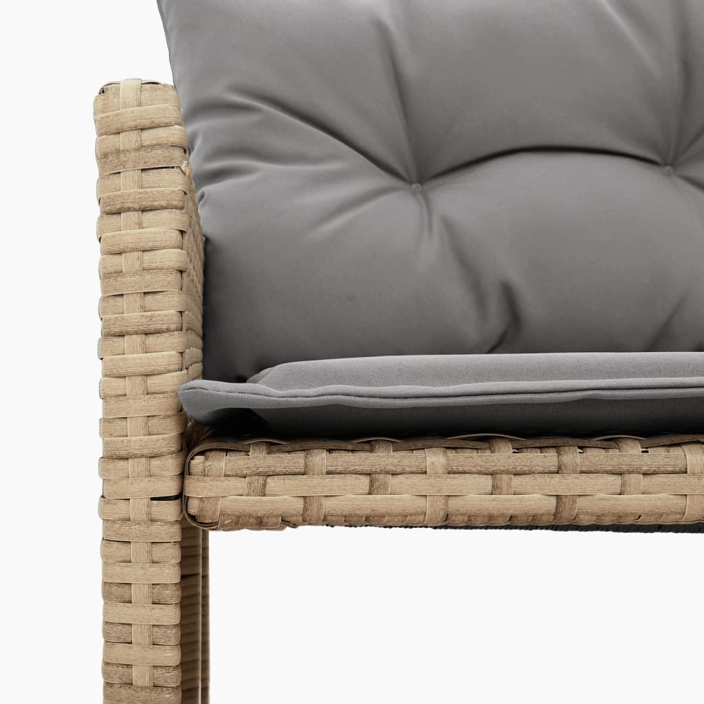 Divano Giardino con Tavolo e Cuscini a L Beige Misto Polyrattan | homemem39