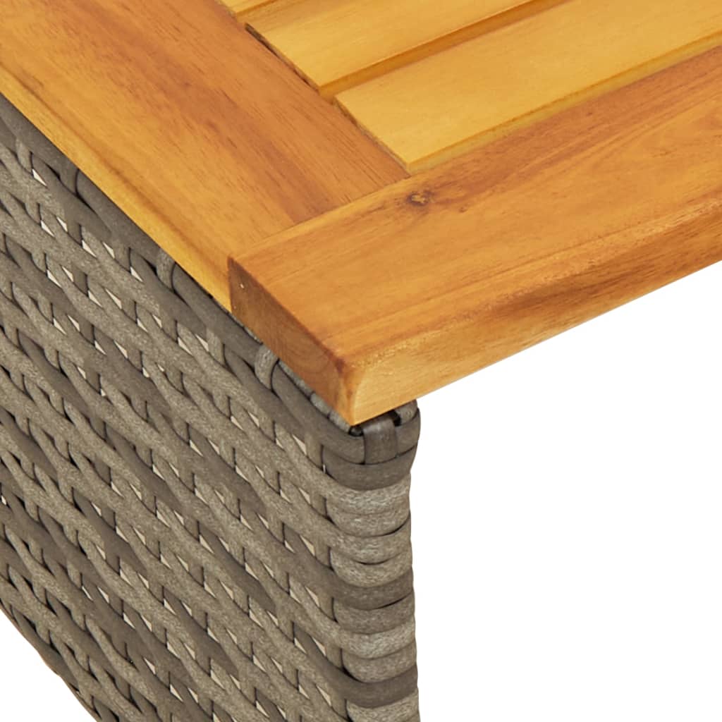 Divano da Giardino con Tavolo e Cuscini a L Grigio Polyrattan | homemem39
