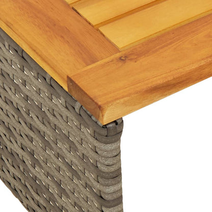 Divano da Giardino con Tavolo e Cuscini a L Grigio Polyrattan | homemem39
