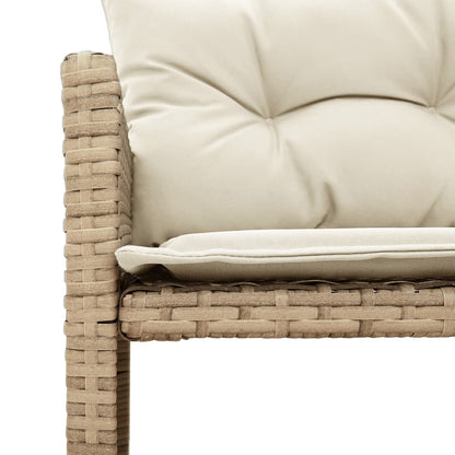 Divano da Giardino con Tavolo e Cuscini a L Beige in Polyrattan | homemem39