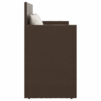 Panca da Giardino con Cuscini Marrone in Polyrattan | homemem39