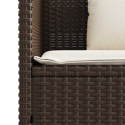 Panca da Giardino con Cuscini Marrone in Polyrattan | homemem39