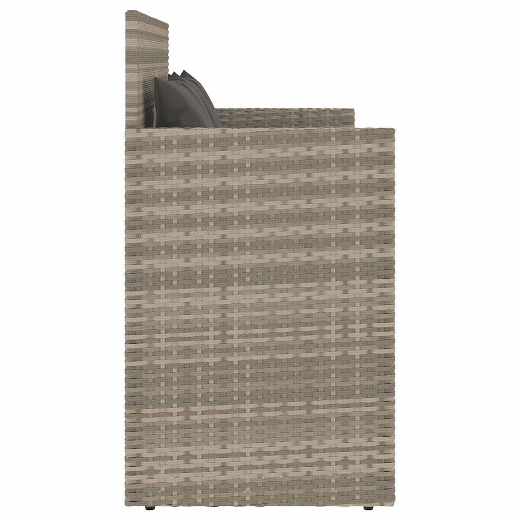 Panca da Giardino con Cuscini Grigio Chiaro in Polyrattan | homemem39