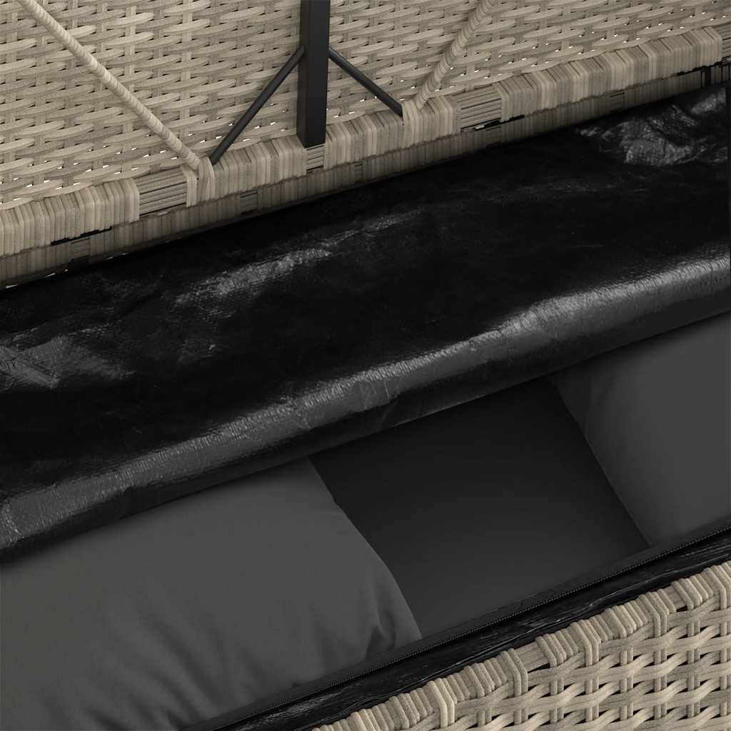 Panca da Giardino con Cuscini Grigio Chiaro in Polyrattan | homemem39