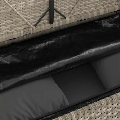 Panca da Giardino con Cuscini Grigio Chiaro in Polyrattan | homemem39