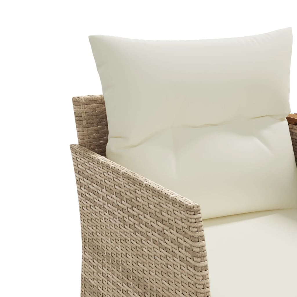 Divano da Giardino 2 Posti con Sgabelli Beige in Polyrattan | homemem39