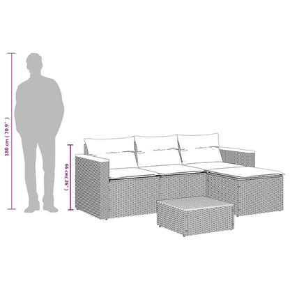 Set Divani da Giardino 3 pz con Cuscini in Polyrattan Nero