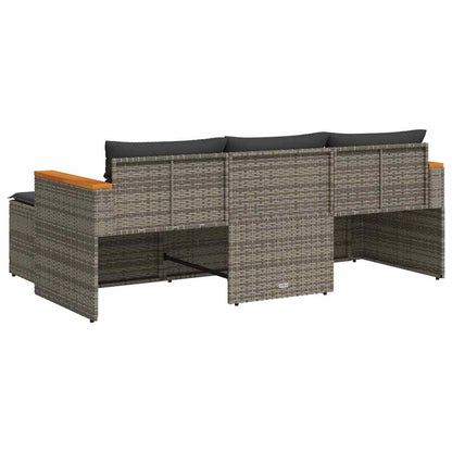 Set Divani da Giardino 3 pz con Cuscini Grigio in Polyrattan | homemem39