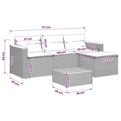 Set Divani da Giardino 3 pz con Cuscini Grigio in Polyrattan | homemem39
