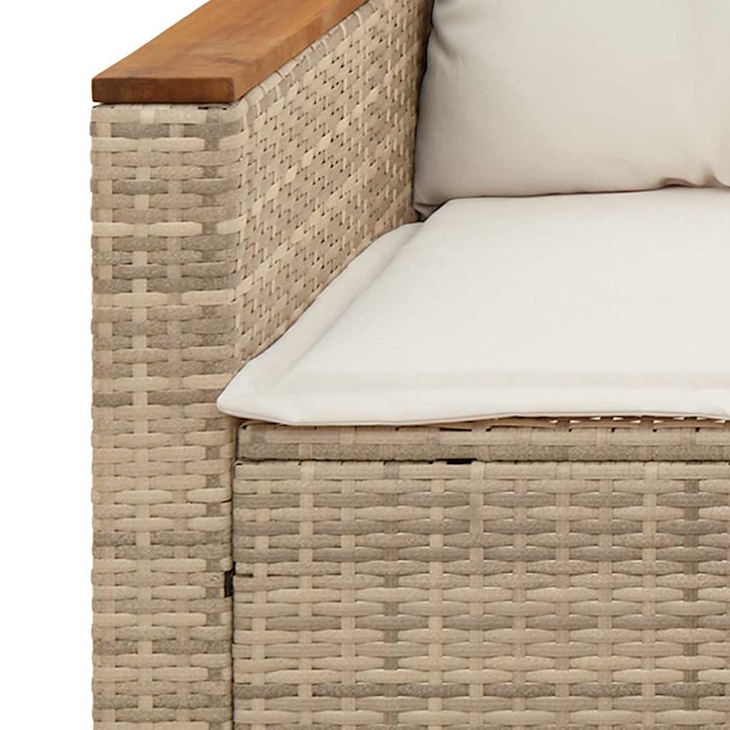Set Divano da Giardino 3 pz con Cuscini Beige in Polyrattan - homemem39