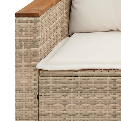 Set Divano da Giardino 3 pz con Cuscini Beige in Polyrattan - homemem39