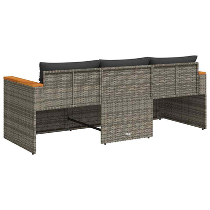 Divano da Giardino con Cuscini 3 Posti Grigio in Polyrattan | homemem39