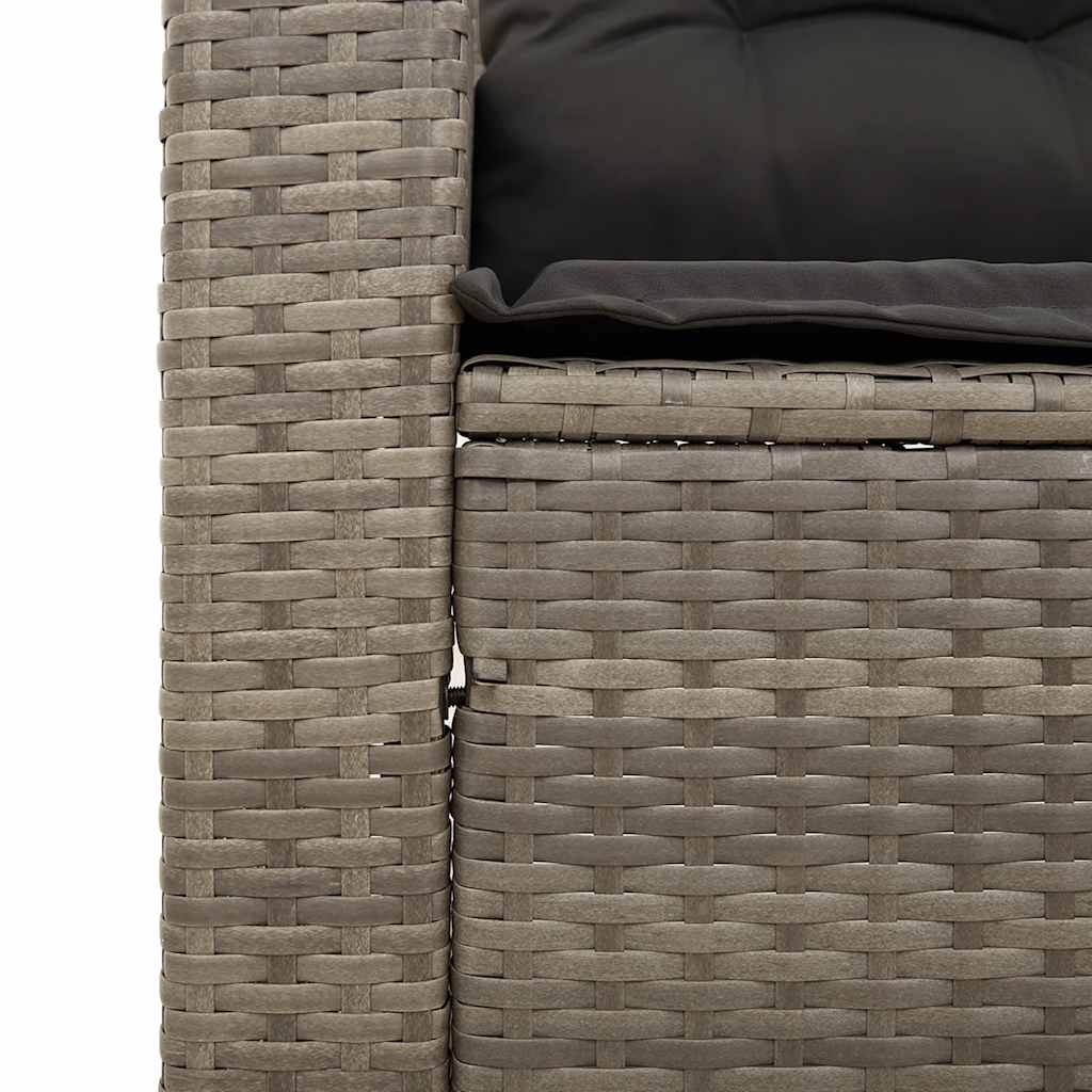 Divano da Giardino con Cuscini 3 Posti Grigio in Polyrattan | homemem39