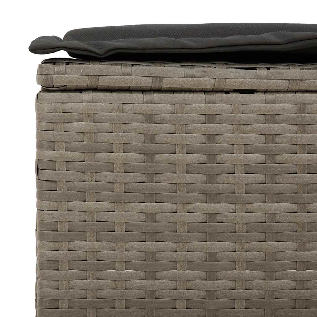 Divano da Giardino con Cuscini 3 Posti Grigio in Polyrattan | homemem39