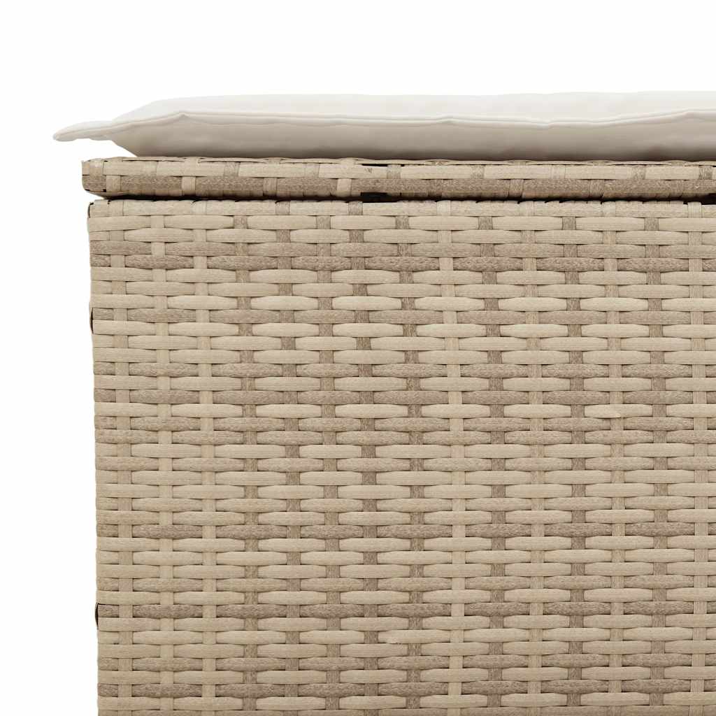 Divano da Giardino con Cuscini a 3 Posti Beige in Polyrattan | homemem39