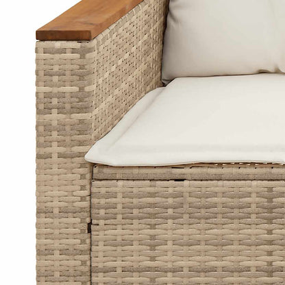 Divano da Giardino con Cuscini a 3 Posti Beige in Polyrattan | homemem39