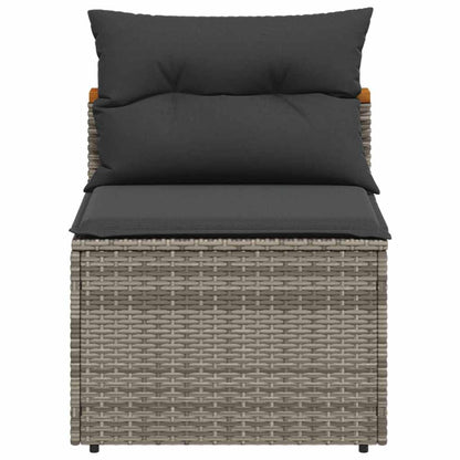 Divani Giardino Senza Braccioli con Cuscini 2 Grigi Polyrattan | homemem39