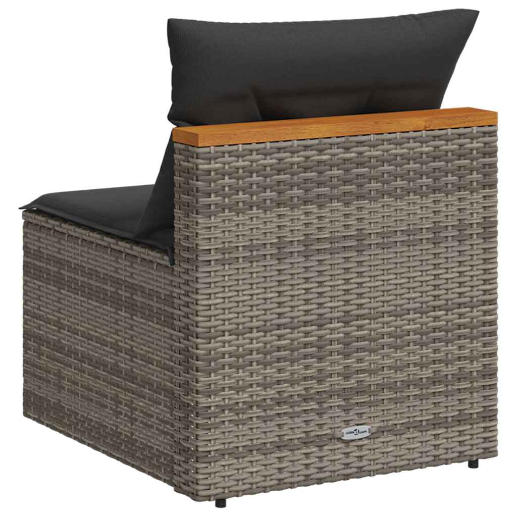 Divani Giardino Senza Braccioli con Cuscini 2 Grigi Polyrattan | homemem39