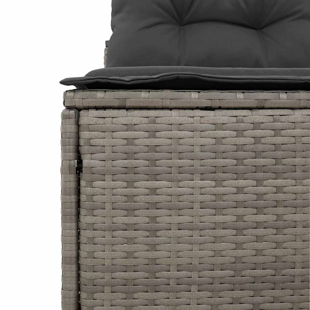 Divani Giardino Senza Braccioli con Cuscini 2 Grigi Polyrattan | homemem39