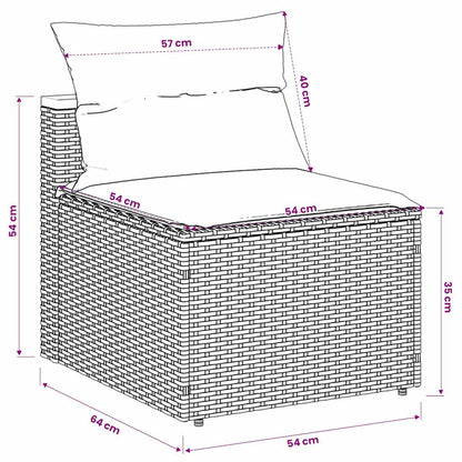 Divani Giardino Senza Braccioli con Cuscini 2 Grigi Polyrattan | homemem39