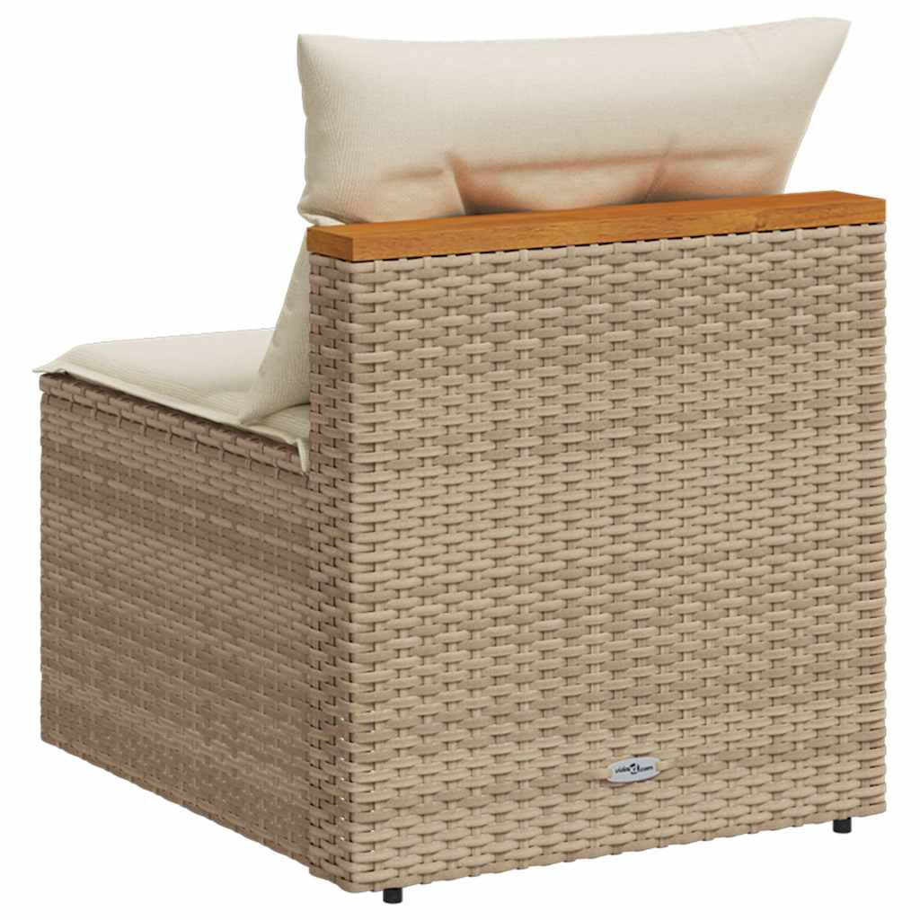 Divani Giardino Senza Braccioli con Cuscini 2 Beige Polyrattan | homemem39