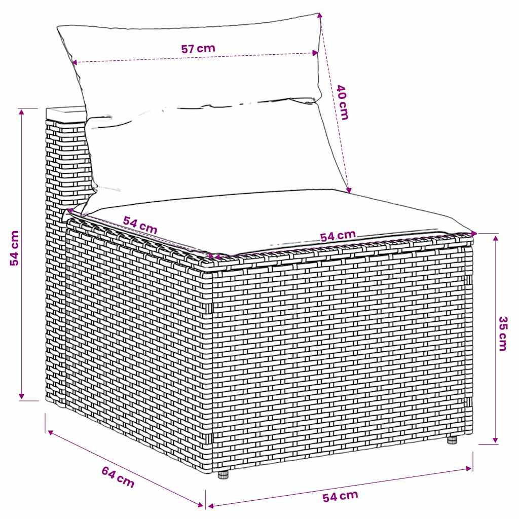 Divani Giardino Senza Braccioli con Cuscini 2 Beige Polyrattan | homemem39