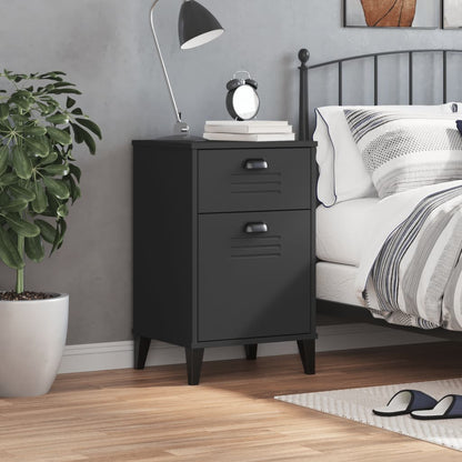 Comodino VIKEN Nero in Legno Multistrato | homemem39