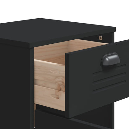 Comodino VIKEN Nero in Legno Multistrato | homemem39