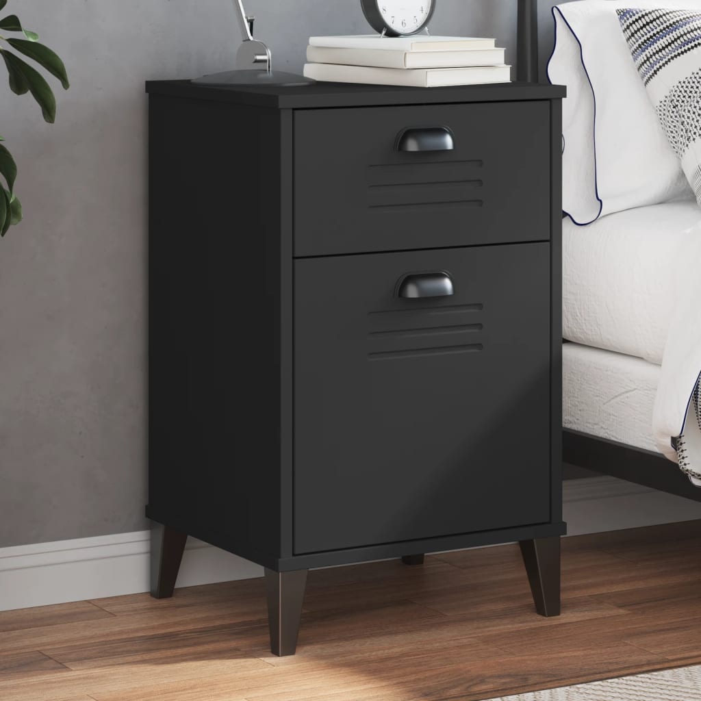 Comodino VIKEN Nero in Legno Multistrato | homemem39