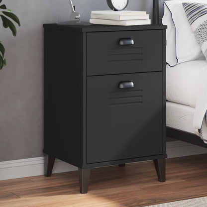 Comodino VIKEN Nero in Legno Multistrato | homemem39