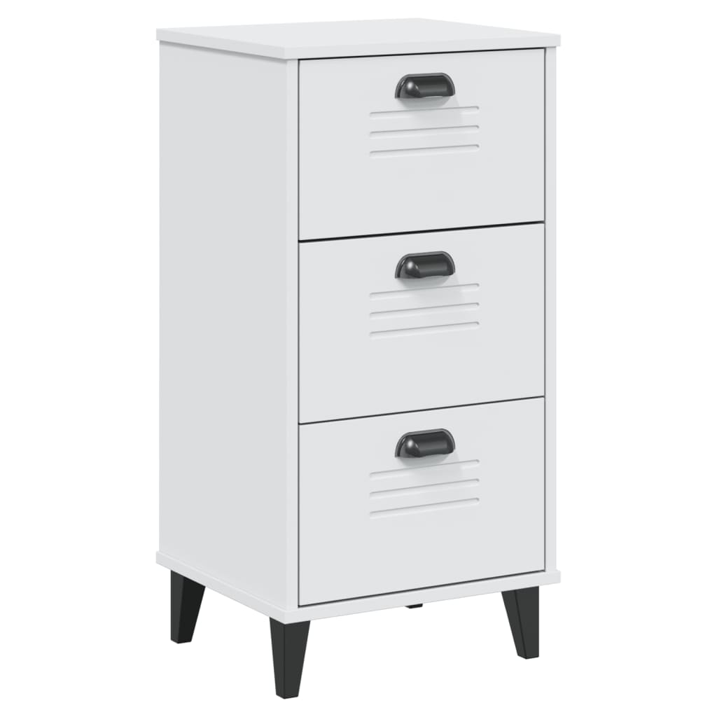 Comodino VIKEN Bianco in Legno Massello di Pino | homemem39