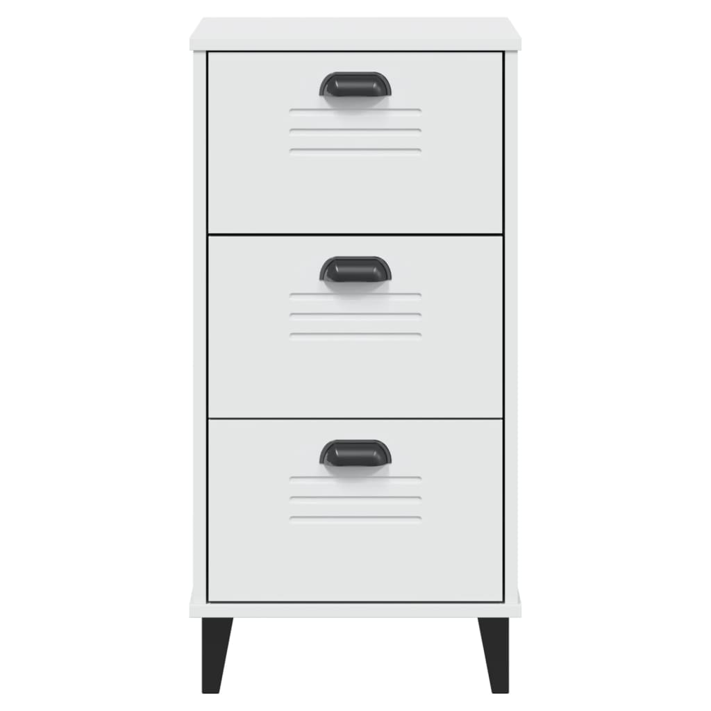 Comodino VIKEN Bianco in Legno Massello di Pino | homemem39