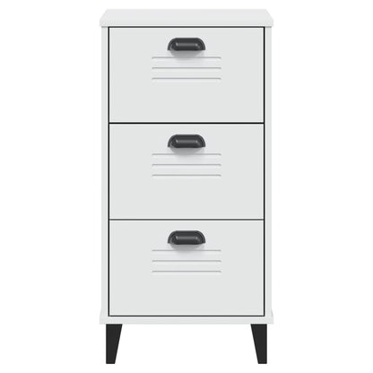 Comodino VIKEN Bianco in Legno Massello di Pino - homemem39