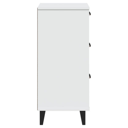 Comodino VIKEN Bianco in Legno Massello di Pino | homemem39