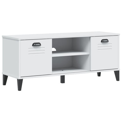 Panca Portascarpe VIKEN Bianca 106x35x45 cm Legno Massello Pino - homemem39