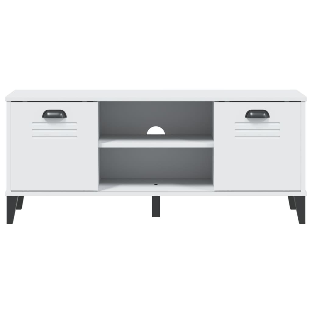 Panca Portascarpe VIKEN Bianca 106x35x45 cm Legno Massello Pino - homemem39