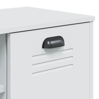 Panca Portascarpe VIKEN Bianca 106x35x45 cm Legno Massello Pino - homemem39