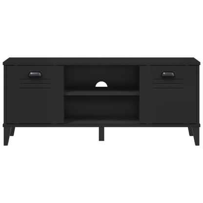 Panca Portascarpe VIKEN Nera 106x35x45 cm Legno Massello Pino - homemem39