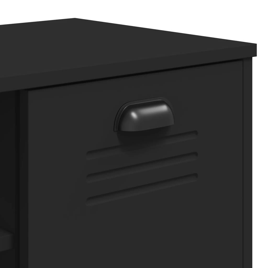 Panca Portascarpe VIKEN Nera 106x35x45 cm Legno Massello Pino - homemem39