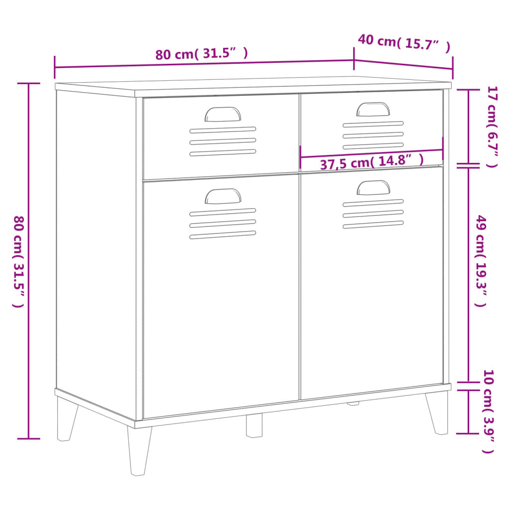 Credenza VIKEN Bianca 80x40x80 cm in Legno Multistrato | homemem39