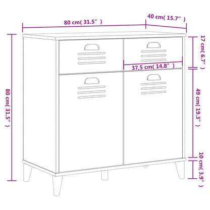 Credenza VIKEN Bianca 80x40x80 cm in Legno Multistrato | homemem39