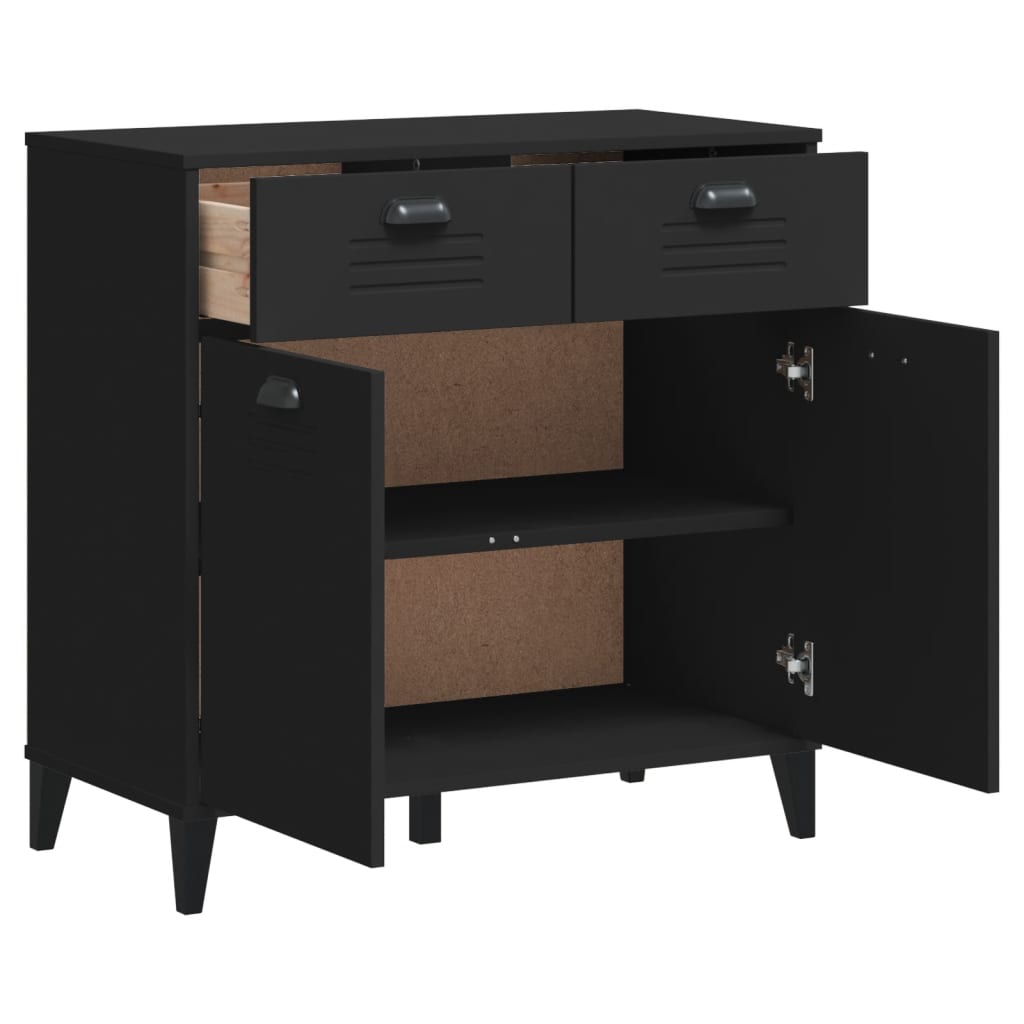 Credenza VIKEN Nera 80x40x80 cm in Legno Multistrato - homemem39