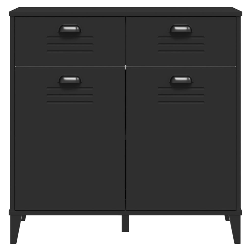 Credenza VIKEN Nera 80x40x80 cm in Legno Multistrato - homemem39