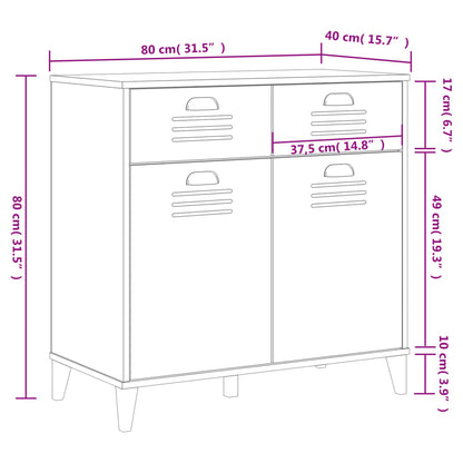 Credenza VIKEN Antracite 80x40x80 cm in Legno Multistrato | homemem39