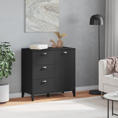 Credenza VIKEN Nera 80x40x80 cm in Legno Multistrato | homemem39