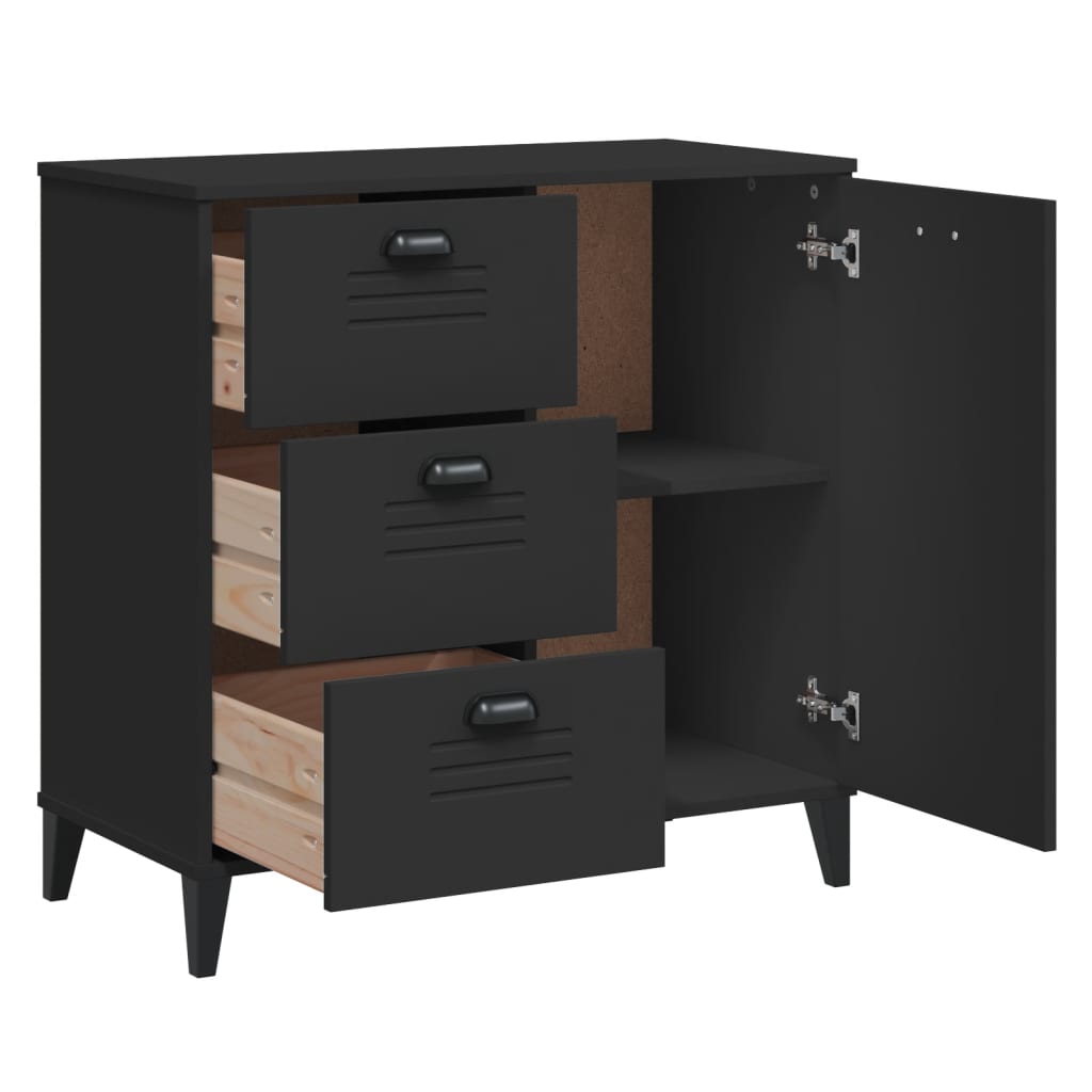 Credenza VIKEN Nera 80x40x80 cm in Legno Multistrato - homemem39